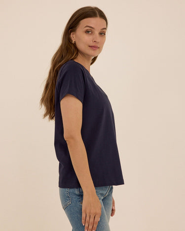 Emmy Essential Jersey Crew Tee Womens Tops Short Tee Threads 4 Thought 