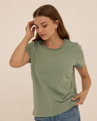 Emmy Essential Jersey Crew Tee Womens Tops Short Tee Threads 4 Thought 