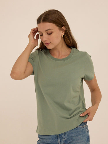 Emmy Essential Jersey Crew Tee Womens Tops Short Tee Threads 4 Thought 