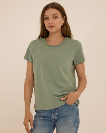 Emmy Essential Jersey Crew Tee Womens Tops Short Tee Threads 4 Thought 