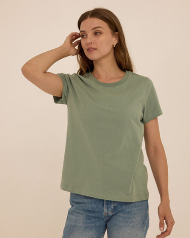 Emmy Essential Jersey Crew Tee Womens Tops Short Tee Threads 4 Thought 
