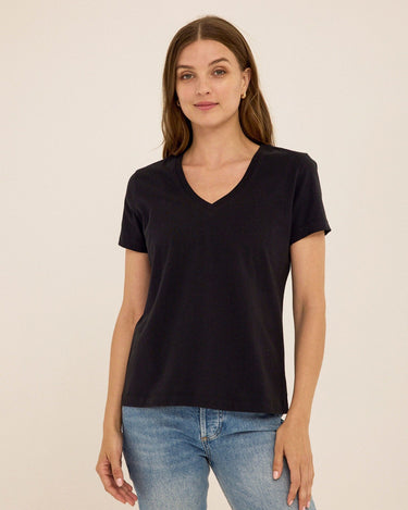 Aria Organic Cotton V-Neck Tee Womens Tops Short Tee Threads 4 Thought 
