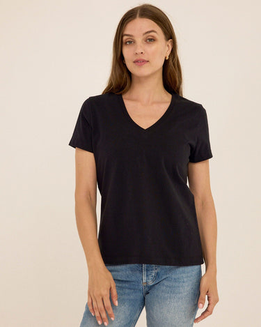 Aria Organic Cotton V-Neck Tee Womens Tops Short Tee Threads 4 Thought 