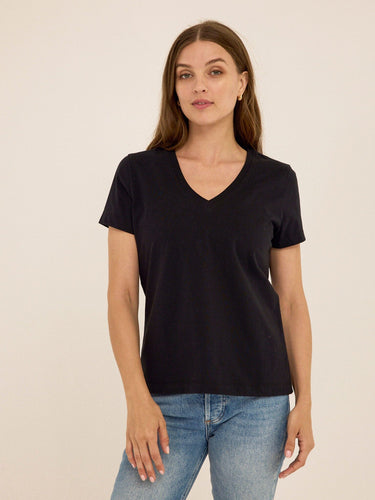 Aria Organic Cotton V-Neck Tee Womens Tops Short Tee Threads 4 Thought 