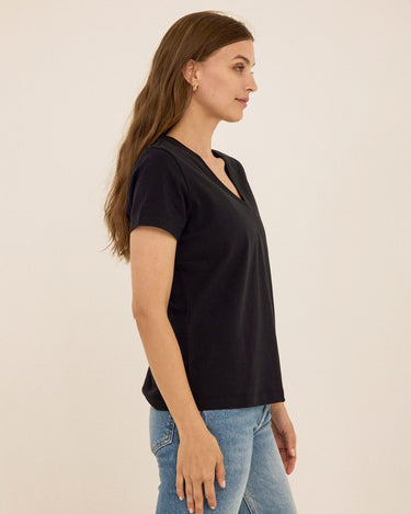 Aria Organic Cotton V-Neck Tee Womens Tops Short Tee Threads 4 Thought 