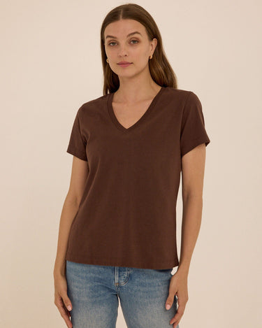 Aria Essential Jersey V-Neck Tee Womens Tops Short Tee Threads 4 Thought 