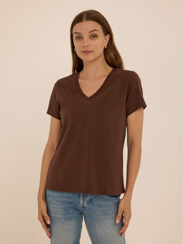 Aria Essential Jersey V-Neck Tee Womens Tops Short Tee Threads 4 Thought 