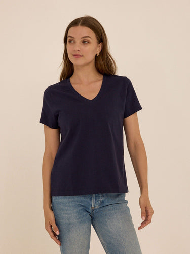 Aria Essential Jersey V-Neck Tee Womens Tops Short Tee Threads 4 Thought 