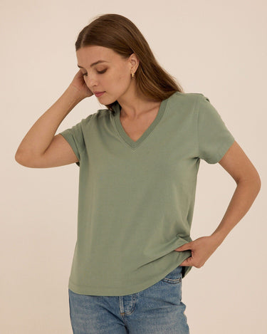 Aria Essential Jersey V-Neck Tee Threads 4 Thought 