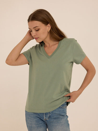 Aria Essential Jersey V-Neck Tee Threads 4 Thought 