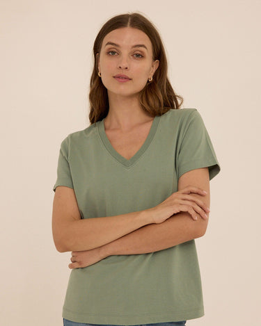Aria Essential Jersey V-Neck Tee Threads 4 Thought 