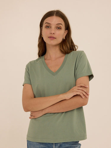 Aria Essential Jersey V-Neck Tee Threads 4 Thought 