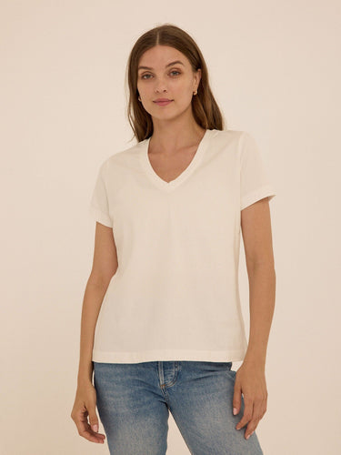 Aria Essential Jersey V-Neck Tee Womens Tops Short Tee Threads 4 Thought 