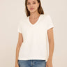 Aria Organic Cotton V-Neck Tee Womens Tops Short Tee Threads 4 Thought 