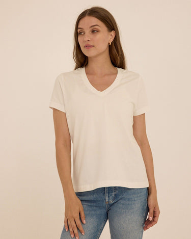 Aria Essential Jersey V-Neck Tee Womens Tops Short Tee Threads 4 Thought 