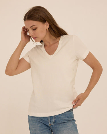 Aria Essential Jersey V-Neck Tee Womens Tops Short Tee Threads 4 Thought 