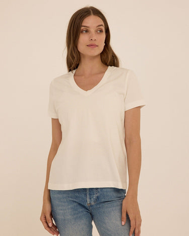 Aria Essential Jersey V-Neck Tee Womens Tops Short Tee Threads 4 Thought 