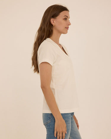 Aria Essential Jersey V-Neck Tee Womens Tops Short Tee Threads 4 Thought 