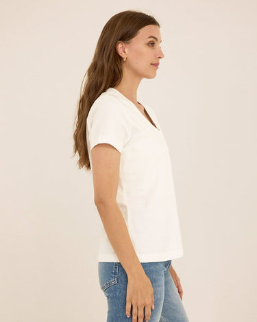 Aria Organic Cotton V-Neck Tee Womens Tops Short Tee Threads 4 Thought 