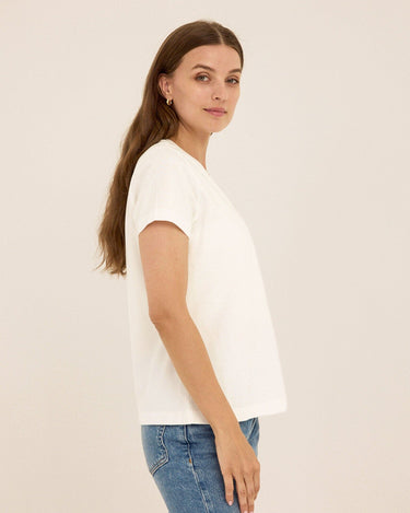 Aria Organic Cotton V-Neck Tee Womens Tops Short Tee Threads 4 Thought 