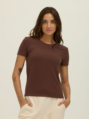 Gwenda Sweater Knit Tee Womens Tops Short Shirt Threads 4 Thought 