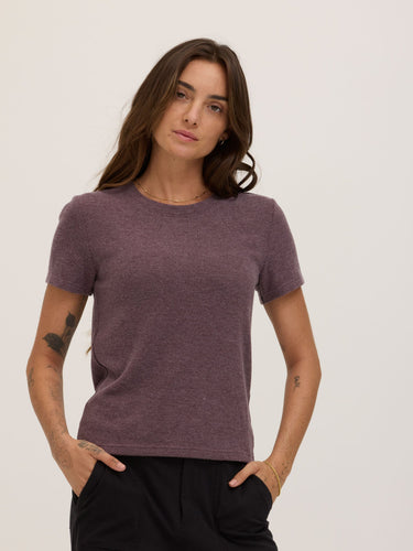 Gwenda Sweater Knit Tee Womens Tops Short Shirt Threads 4 Thought 
