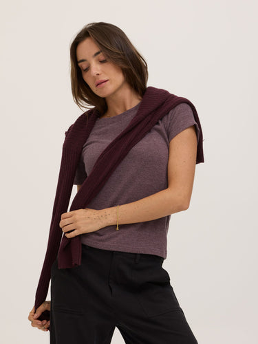 Gwenda Sweater Knit Tee Womens Tops Short Shirt Threads 4 Thought 