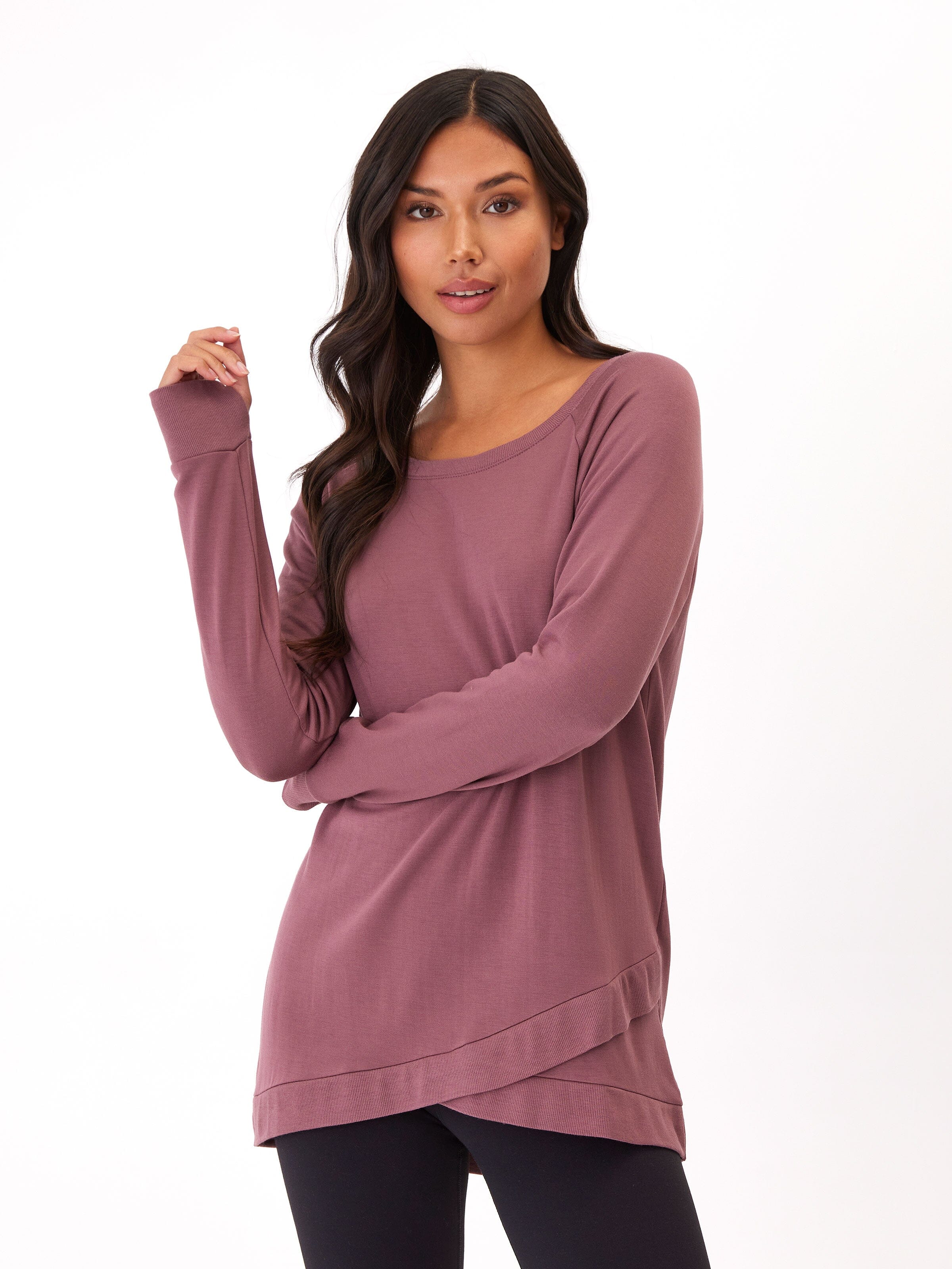 Leanna Feather Fleece Tunic Womens Outerwear Sweatshirt Threads 4 Thought 