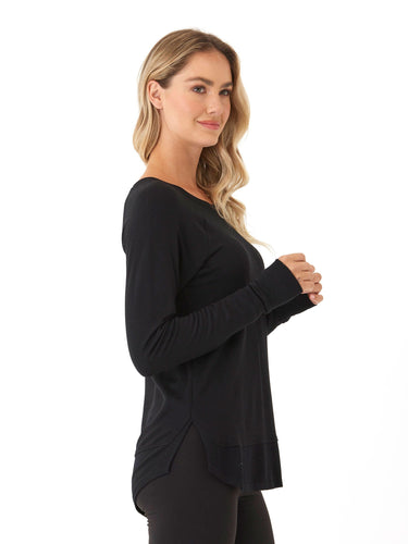 Leelu Feather Fleece Raglan Pullover Womens Tops Long Tee Threads 4 Thought 