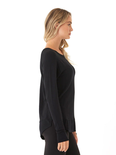 Leelu Feather Fleece Raglan Pullover Womens Tops Long Tee Threads 4 Thought 
