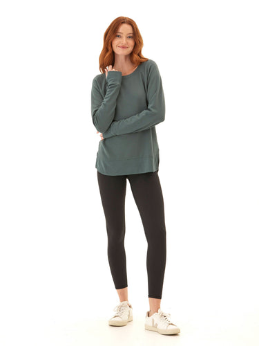 Leelu Feather Fleece Raglan Pullover Womens Tops Long Tee Threads 4 Thought 