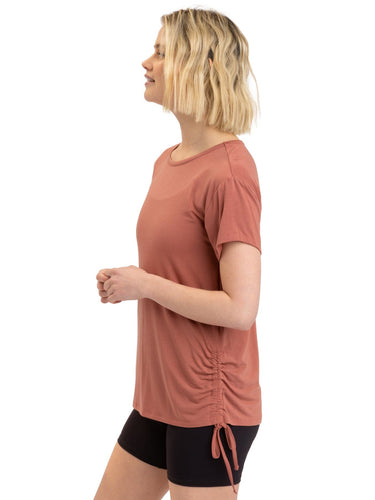 Nia Side Ruched Jersey Tee Womens Tops Short Threads 4 Thought 