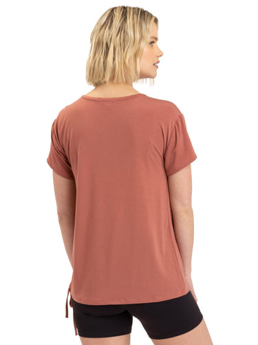 Nia Side Ruched Jersey Tee Womens Tops Short Threads 4 Thought 