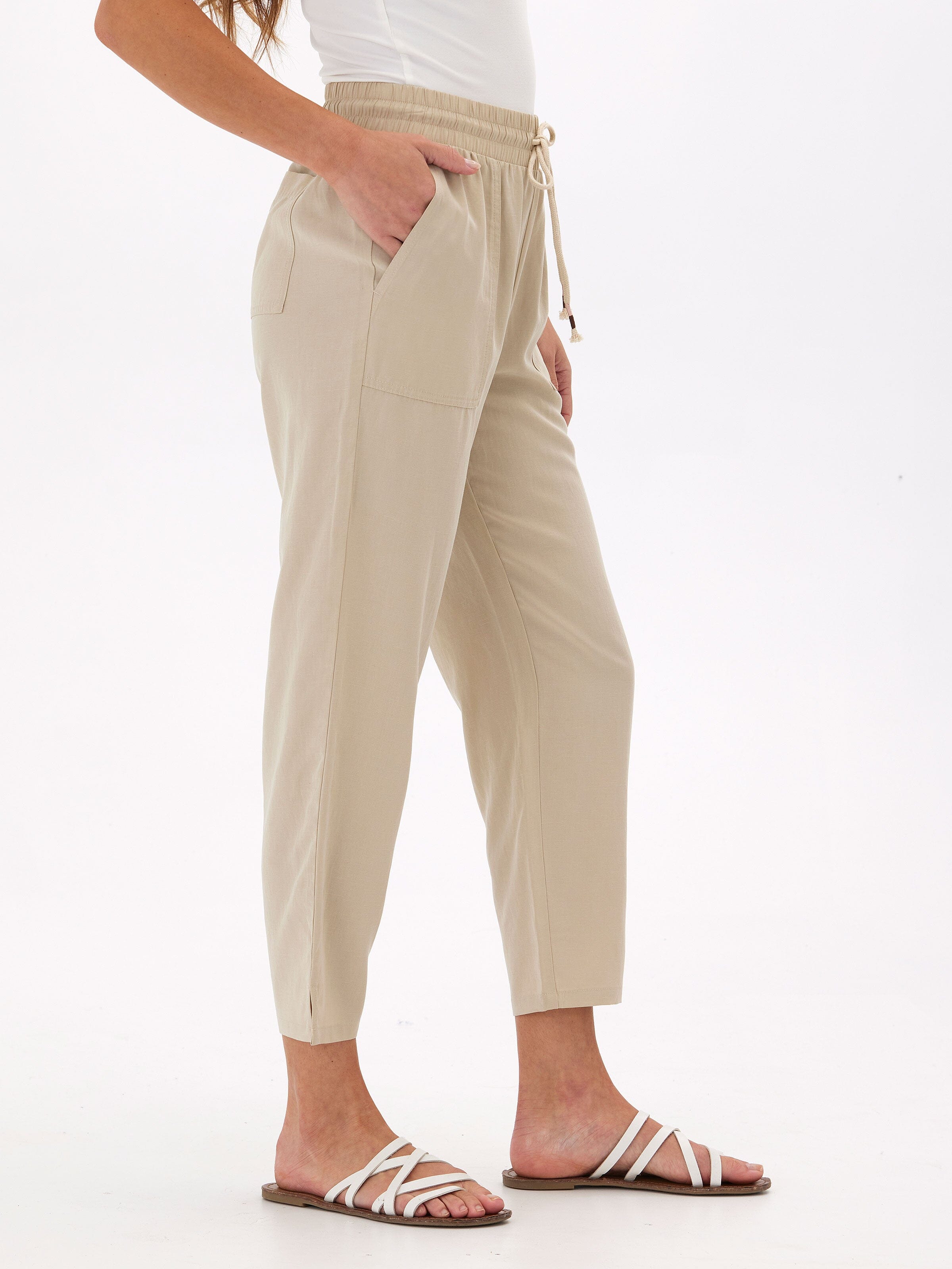 Winnie Breezy Linen Pant 25" Womens Bottoms Pants Threads 4 Thought 