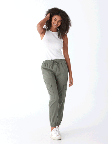 Delilah Stretch Twill Cargo Jogger 27" Womens Bottoms Pants Threads 4 Thought 