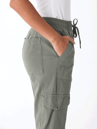 Delilah Stretch Twill Cargo Jogger 27" Womens Bottoms Pants Threads 4 Thought 