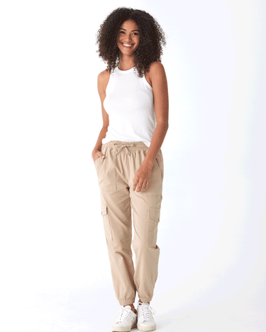 Delilah Stretch Twill Cargo Jogger 27" Womens Bottoms Pants Threads 4 Thought 