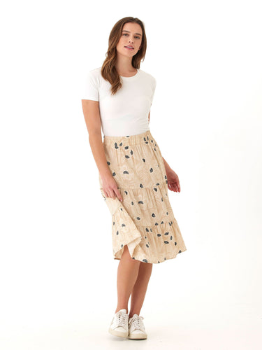 Kathleen Island Flora Print Woven Midi Skirt Womens Bottoms Skirt Threads 4 Thought