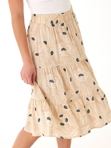 Kathleen Island Flora Print Woven Midi Skirt Womens Bottoms Skirt Threads 4 Thought