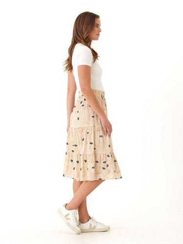 Kathleen Island Flora Print Woven Midi Skirt Womens Bottoms Skirt Threads 4 Thought