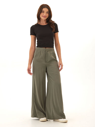 Samirah EcoVero Woven Pleated Wide Leg Pant Womens Bottoms Pants Threads 4 Thought 