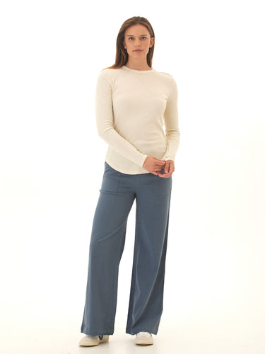 Pamela Stretch Twill Wide Leg Pant Threads 4 Thought 