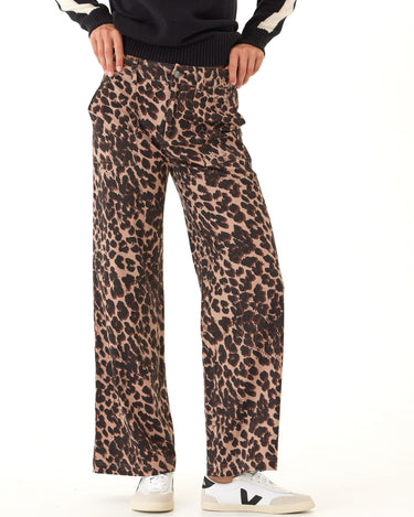 Pamela Wild Animal Print Stretch Twill Wide Leg Pant Womens Bottoms Pants Threads 4 Thought 