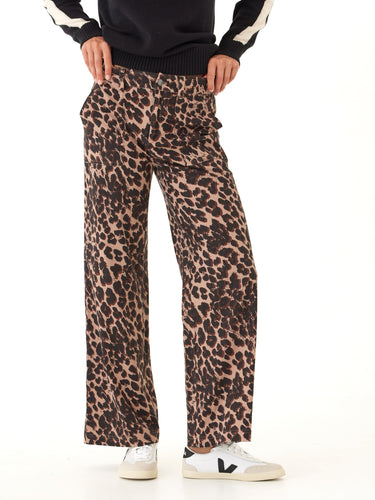 Pamela Wild Animal Print Stretch Twill Wide Leg Pant Womens Bottoms Pants Threads 4 Thought 
