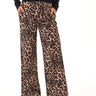 Pamela Wild Animal Print Stretch Twill Wide Leg Pant Womens Bottoms Pants Threads 4 Thought 