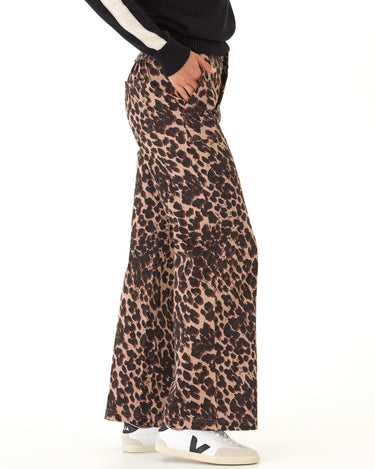 Pamela Wild Animal Print Stretch Twill Wide Leg Pant Womens Bottoms Pants Threads 4 Thought 
