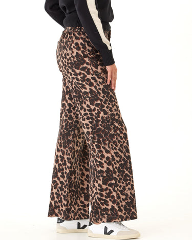 Pamela Wild Animal Print Stretch Twill Wide Leg Pant Womens Bottoms Pants Threads 4 Thought 