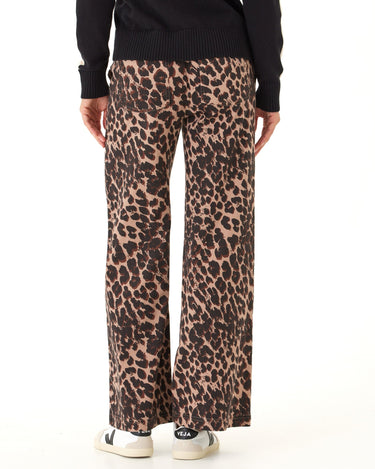 Pamela Wild Animal Print Stretch Twill Wide Leg Pant Womens Bottoms Pants Threads 4 Thought 