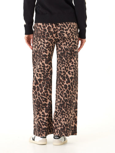 Pamela Wild Animal Print Stretch Twill Wide Leg Pant Womens Bottoms Pants Threads 4 Thought 