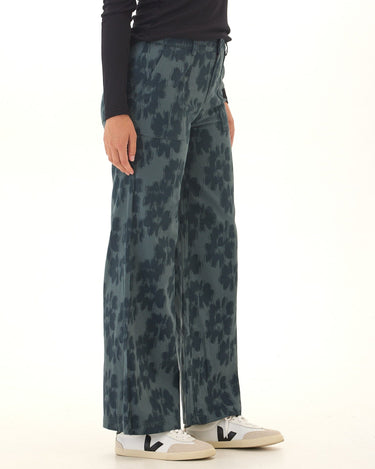 Pamela Sketch Floral Print Stretch Twill Wide Leg Pant Threads 4 Thought 